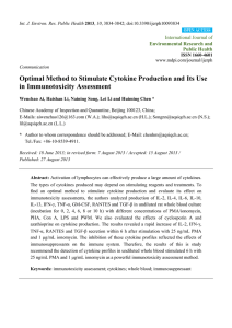 Optimal Method to Stimulate Cytokine Production and Its Use in