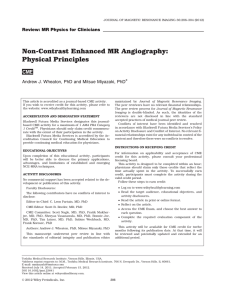 Non-contrast enhanced MR angiography: physical principles