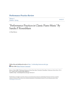 "Performance Practices in Classic Piano Music" By Sandra P