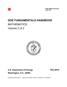 DOE Fundamentals Handbook Mathematics Volume 2 of 2