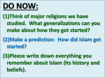 Make a prediction: How did Islam get started?