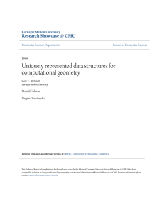 Uniquely represented data structures for computational geometry