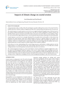 Impacts of climate change on coastal erosion