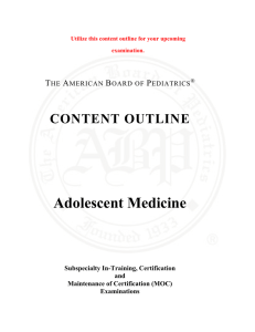 Adolescent Medicine - The American Board of Pediatrics