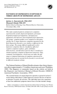 patterns of depressive symptoms in three groups of depressed adults