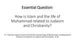 How is Islam and the life of Muhammad related to Judaism and