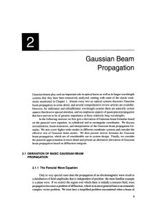 Gaussian Beam Propagation