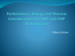 Performance, energy, and thermal considerations for SMT and CMP