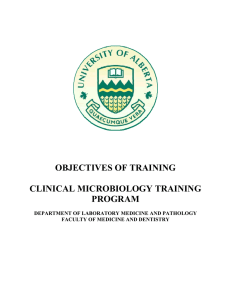 objectives of training clinical microbiology training program