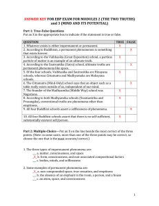 ANSWER KEY FOR EBP EXAM FOR MODULES 2 (THE TWO