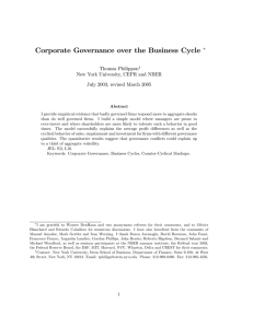 Corporate Governance over the Business Cycle