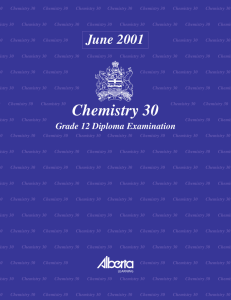 Chemistry 30 June 2001 Grade 12 Diploma Examination