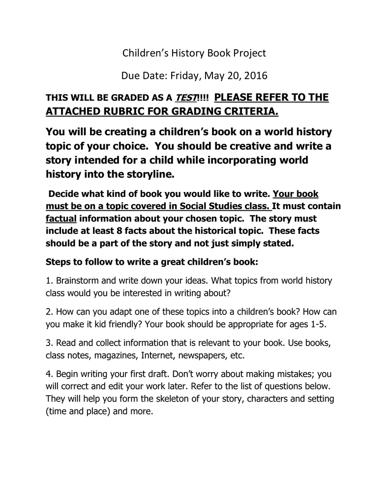 Children`s Book Within Story Skeleton Book Report Template