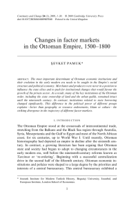 Changes in factor markets in the Ottoman Empire, 1500–1800