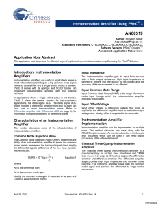 Instrumentation Amplifier Using PSoC® 3