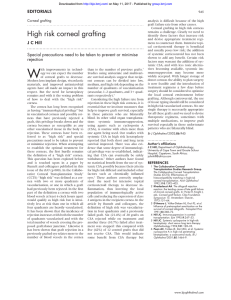 High risk corneal grafting - British Journal of Ophthalmology