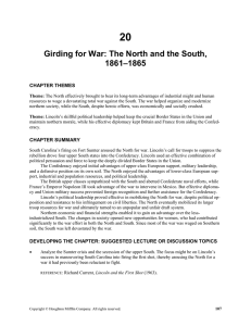 Girding for War: The North and the South, 1861-1865