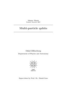 Multi-particle qubits - Department of Physics — ETH Zurich