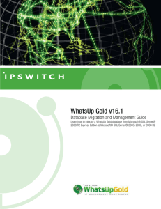 WhatsUp Gold v16.1 Database Migration and Management Guide