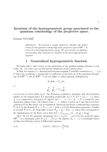 Invariant of the hypergeometric group associated to the quantum