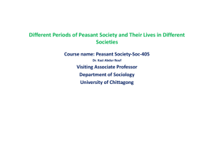 Different Periods of Peasant Society and Their Lives in Different
