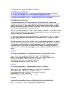 G Temp Heater and Temperature Control Alternatives