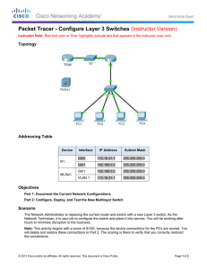 5.3.3.5 Packet Tracer - Configure Layer 3 Switches Instructions IG