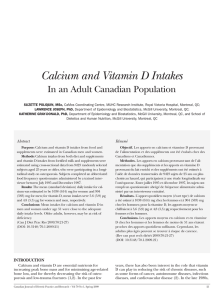 Calcium and Vitamin D Intakes