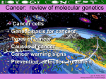 Cancer: review of molecular genetics