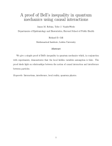A proof of Bell`s inequality in quantum mechanics using causal