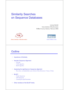 Similarity Searches on Sequence Databases