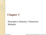 Descriptive Statistics: Numerical Methods
