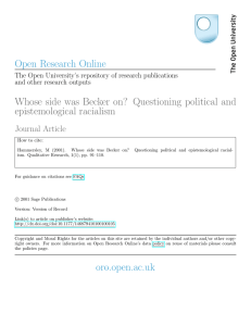Open Research Online Whose side was Becker on?