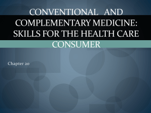 Conventional and Complementary Medicine