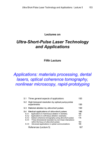 Ultra -Short- Pulse Laser Technology and Applications