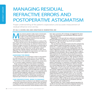 managing residual refractive errors and