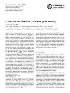 El Ni˜no Southern Oscillation (ENSO) and global - adv