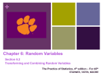 + Section 6.2 Transforming and Combining Random Variables