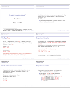 Proofs in Propositional Logic