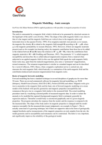Magnetic Modelling – basic concepts