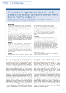 Comparison of depressive episodes in bipolar disorder and in major