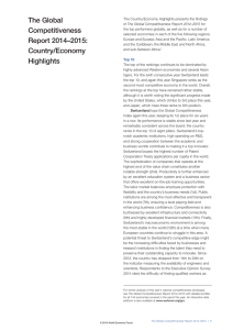 The Global Competitiveness Report 2014–2015: Country/Economy