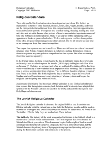 Religious Calendars - the Disciple Center