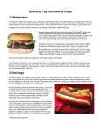 America`s Top Ten Favorite Foods 1. Hamburgers