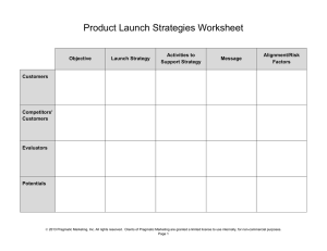 Product Launch Strategies Worksheet