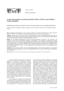 Genetic Polymorphisms of Cytochromes P450: CYP2C9, CYP2C19