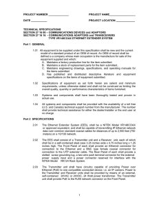 specification for: twisted pair video system