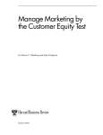Manage Marketing By The Customer Equity Test