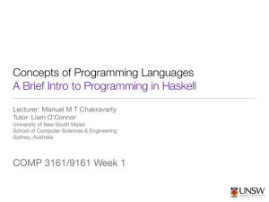 Concepts of Programming Languages A Brief Intro to Programming