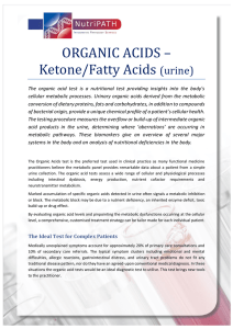 ORGANIC ACIDS – Ketone/Fatty Acids (urine)